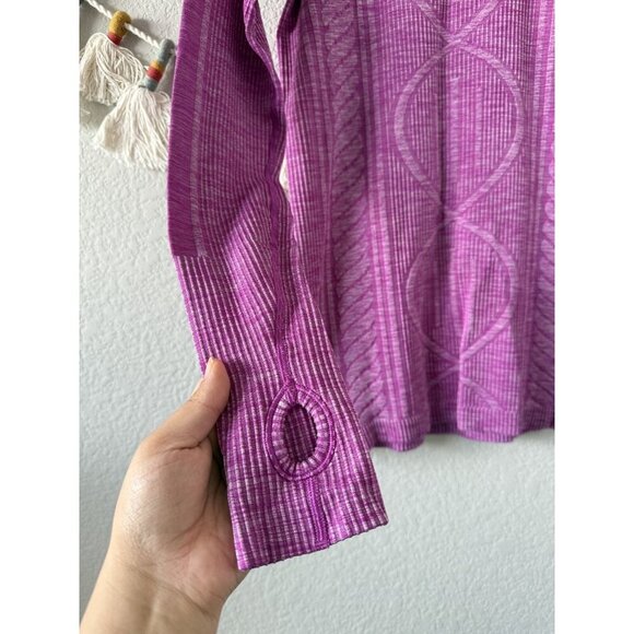 Lululemon Rest Less Ultra Violet Long Sleeve Seamless Top Run On The Go Yoga 4 - Picture 3 of 9